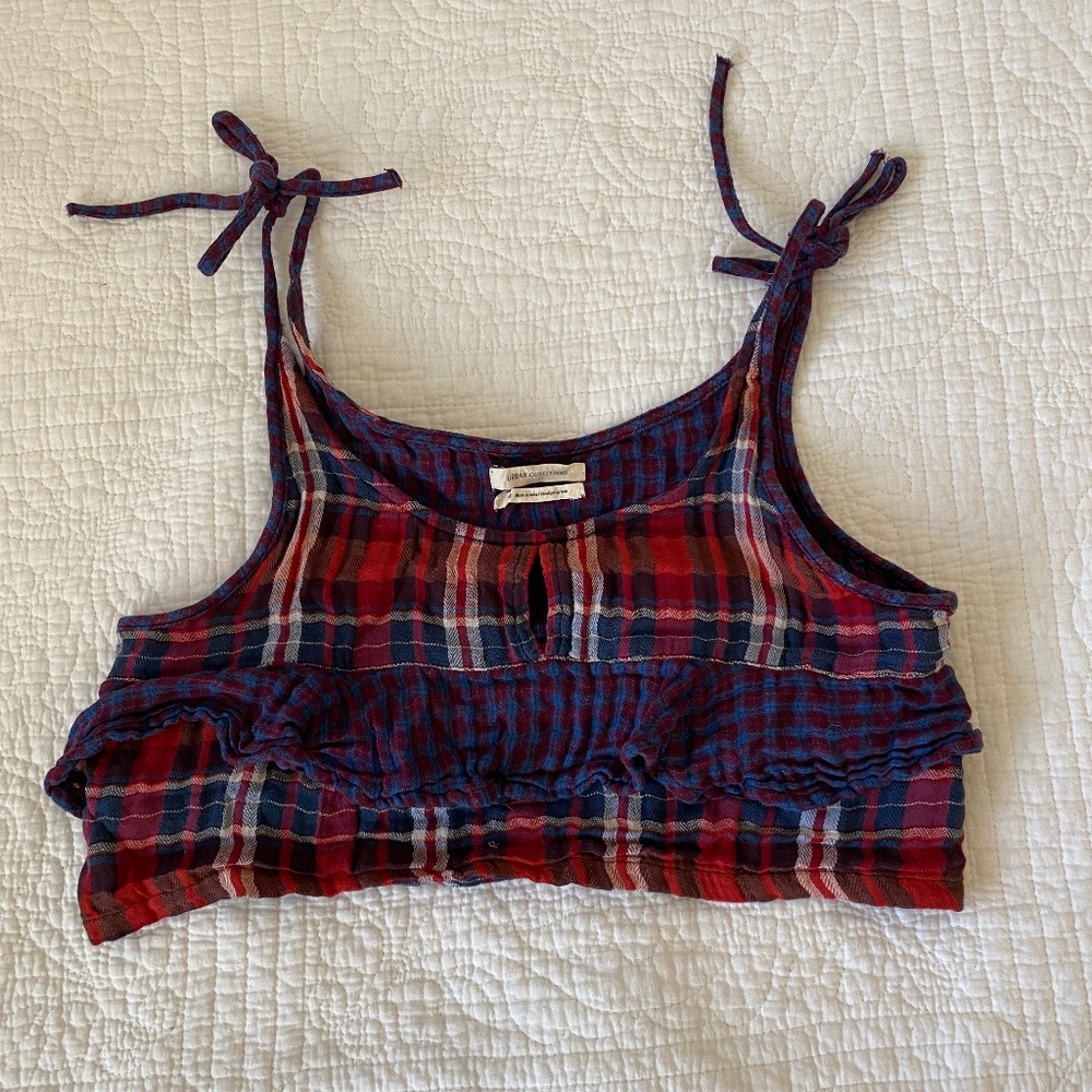 Urban Outfitters Plaid Cropped Tank Top